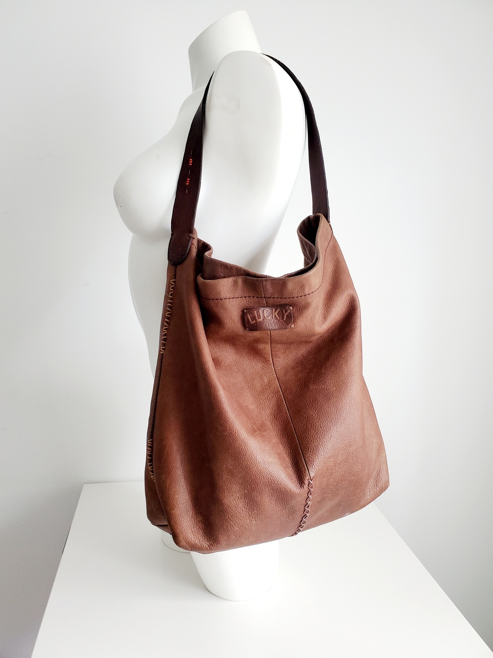 Lucky Brand Brown Leather Hobo Bag - Casual Shoulder Tote